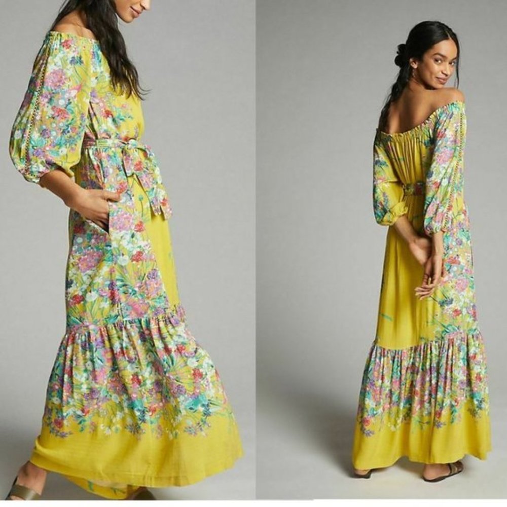 ANTHROPOLOGIE Eliora Off-The-Shoulder Maxi DRESS - Picture 3 of 15